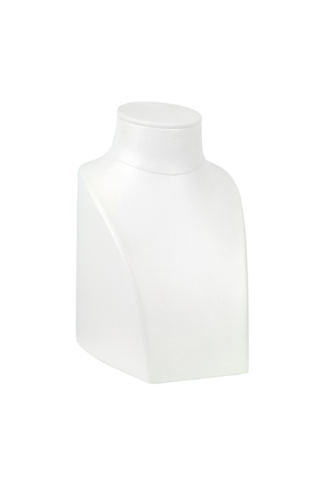 White Faux Leather Jewellery Bust B923